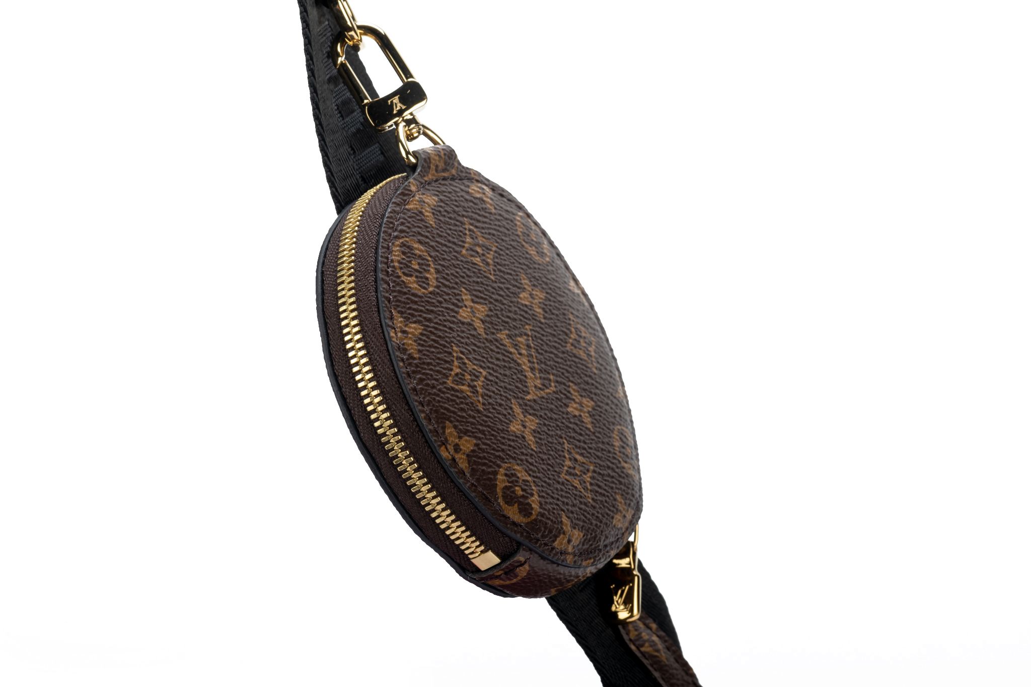 Black Louis Vuitton Nylon Strap with Monogram Round Coin Purse