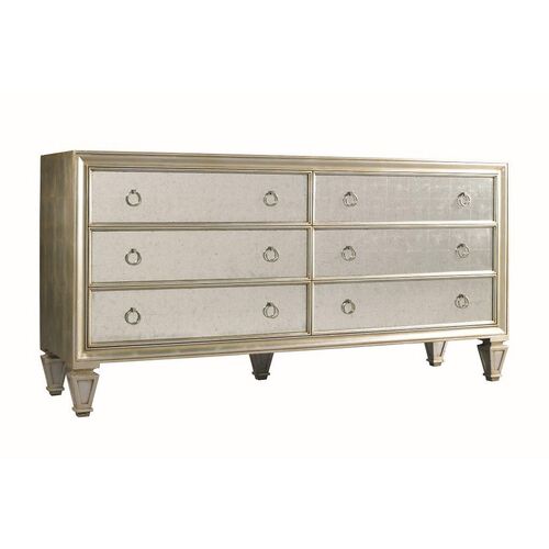 Blackwell Mirrored Double Dresser, Silver~P76268487
