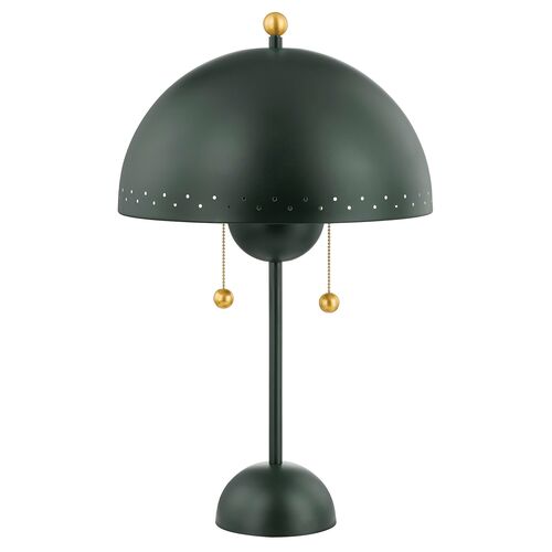 Jojo 25" Table Lamp, Aged Brass/Soft Studio Green Jojo 25" Table Lamp, Aged Brass/Soft Studio Green