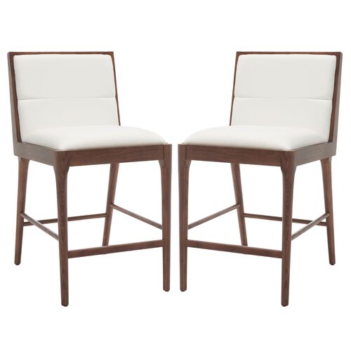 S/2 Jessalyn Linen Counter Stools S/2 Jessalyn Linen Counter Stools