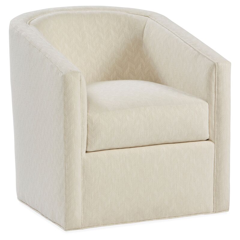 Monica Swivel Club Chair, Parchment Crypton