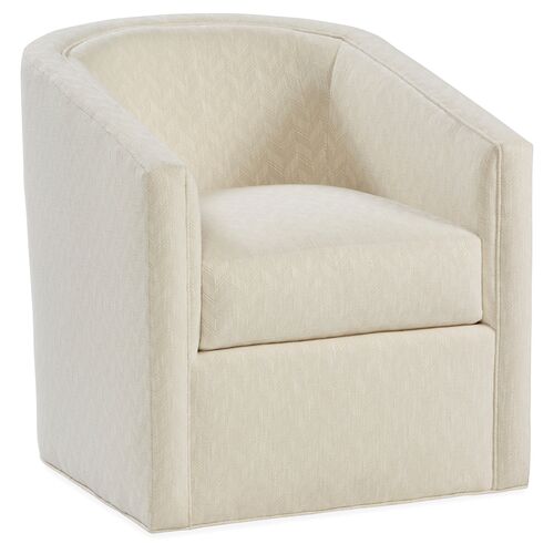Monica Swivel Club Chair, Parchment Crypton~P77368175