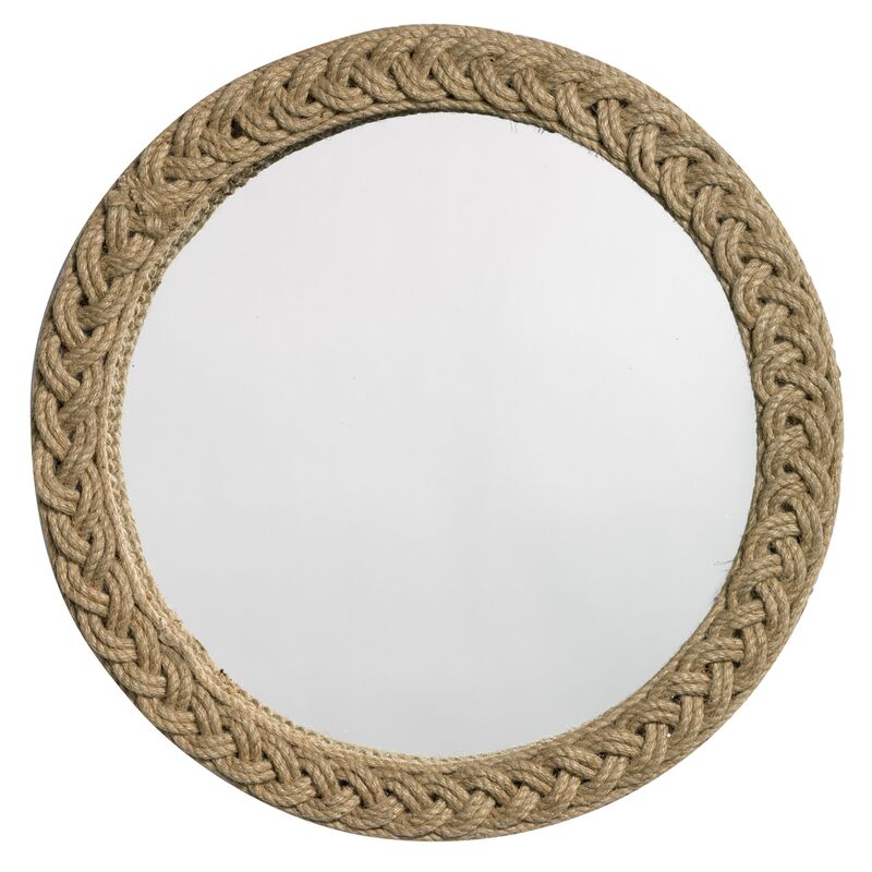 Braided Jute Accent Wall Mirror, Natural