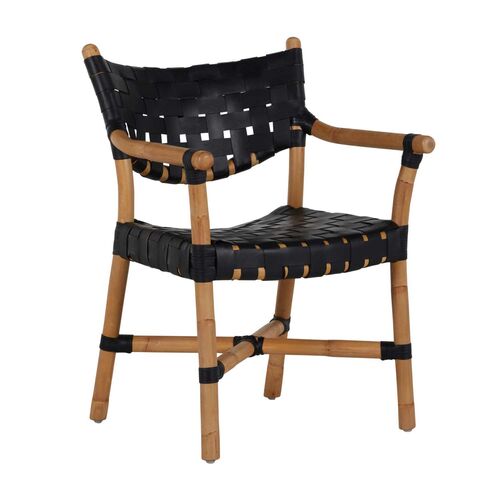 Morrison Rattan Arm Chair,  Natural/Black~P77606303