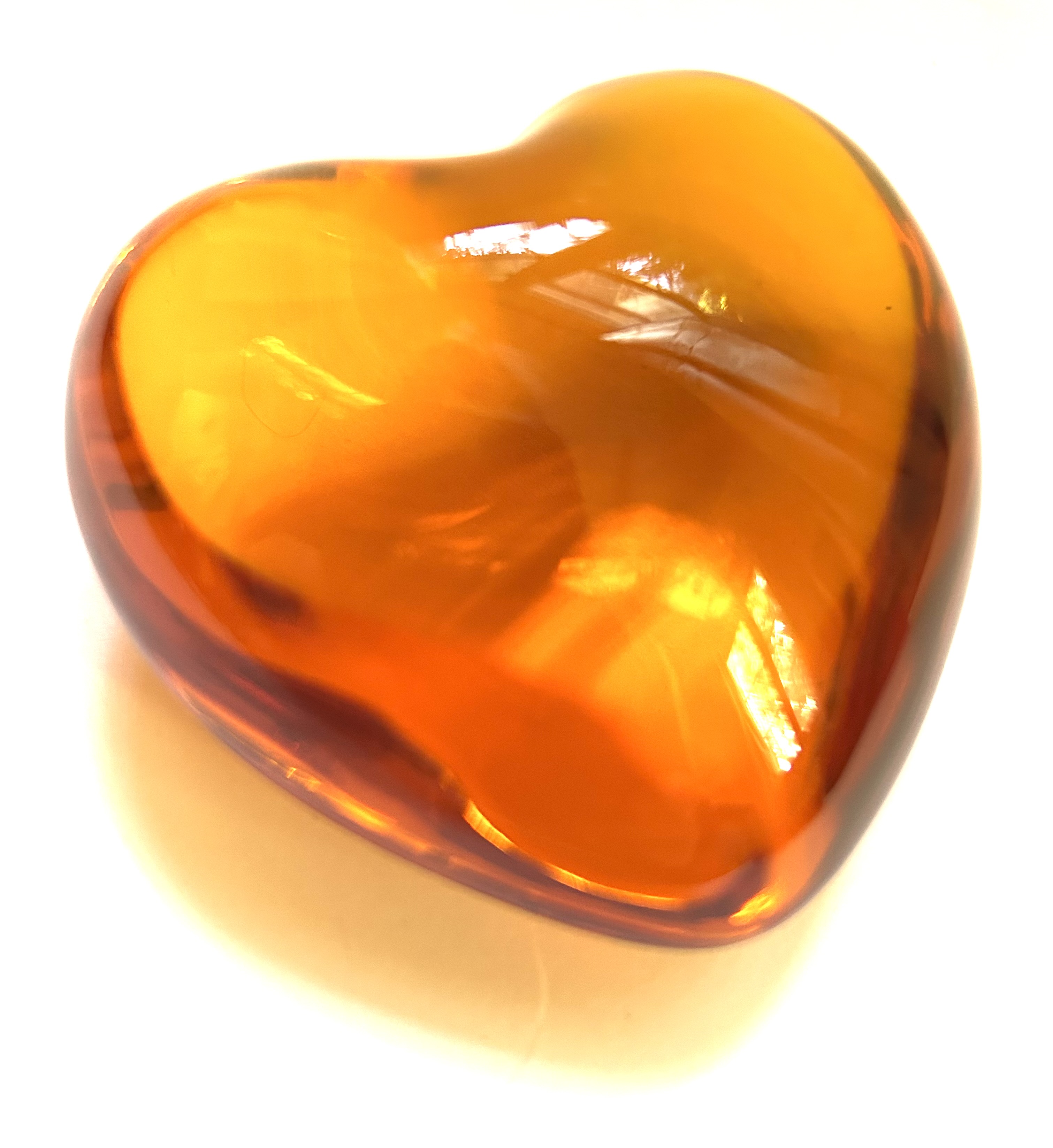 Baccarat French Amber Crystal Heart~P77738505