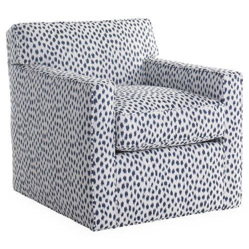 Navy and White Recliner