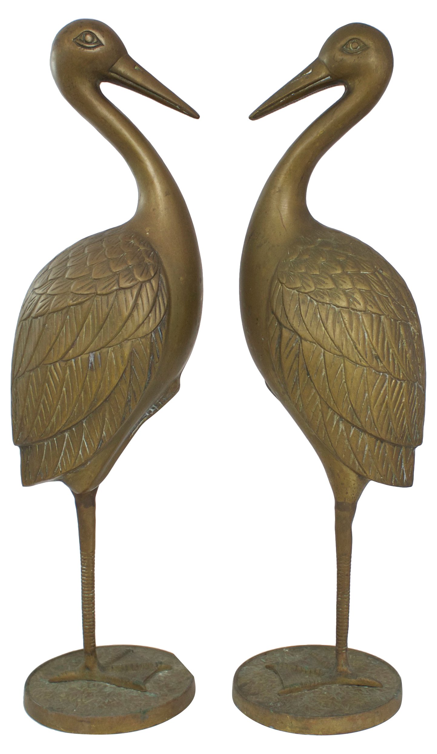 Large Brass Egrets, Pair~P77565553