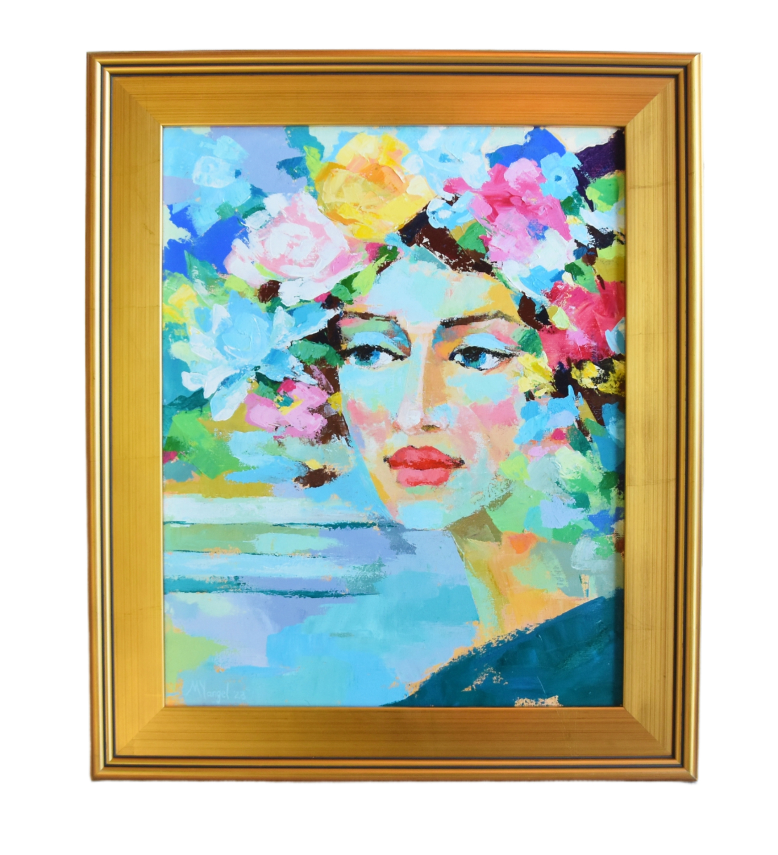 Dreamy Floral Lady Portrait Oil Painting~P77681935