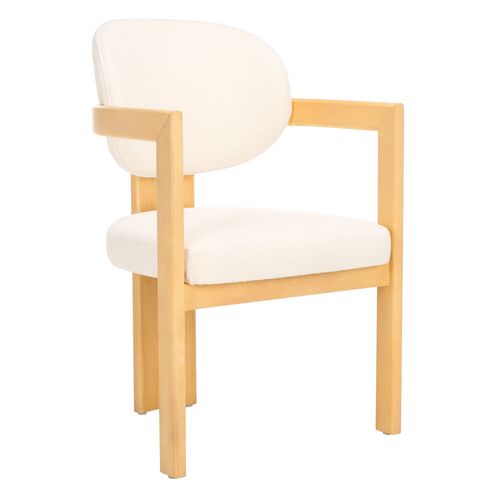Bria Arm Chair, Ivory/Natural
