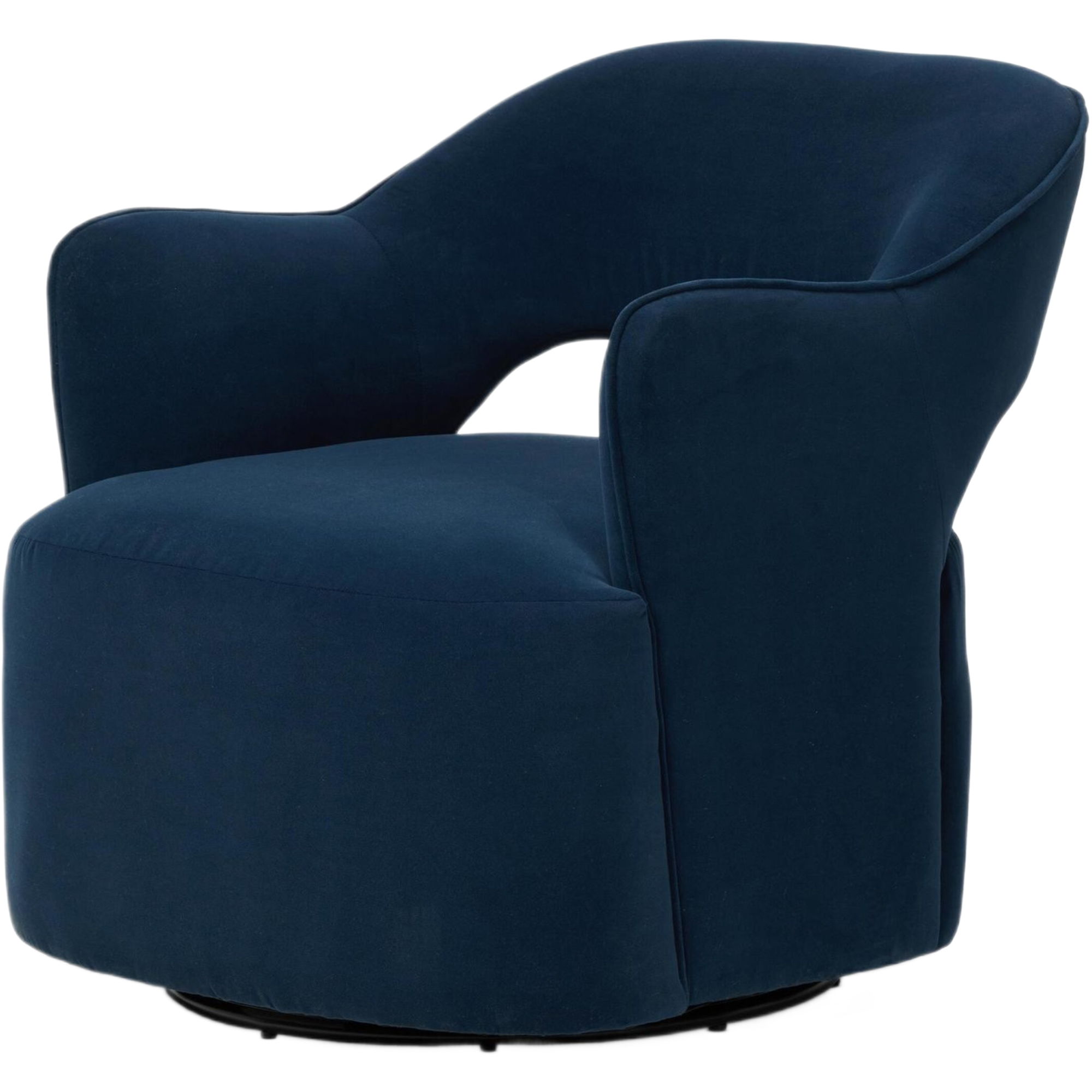 Zaphira Velvet Swivel Chair, Crypton Henry Navy