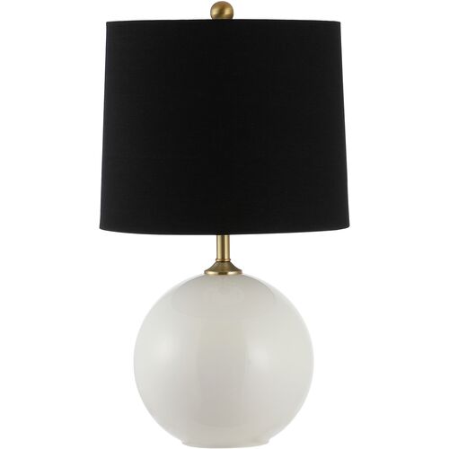 Reese Glass Table Lamp, White/Black~P77643728