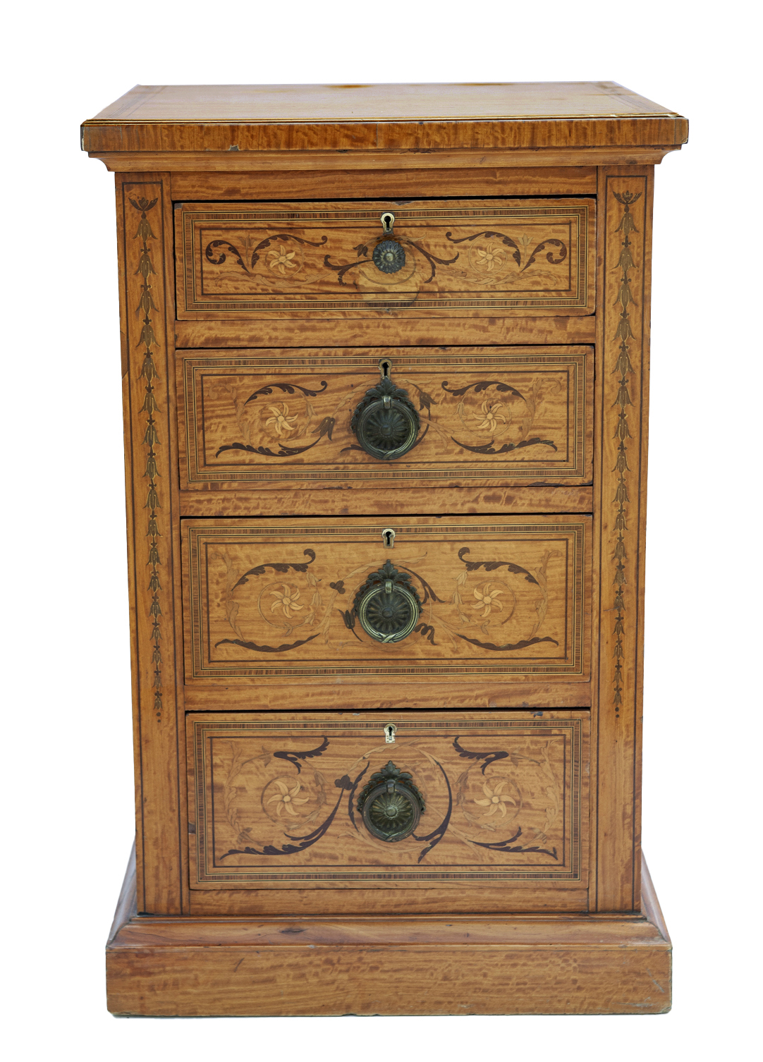 Slender Edwardian Chests/4 Drawers, a pr~P77722275