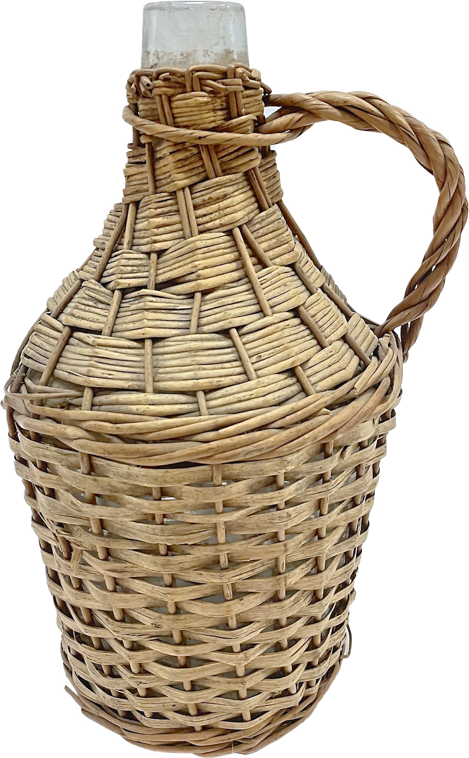 Basket Covered Clear glass bottle~P77623450