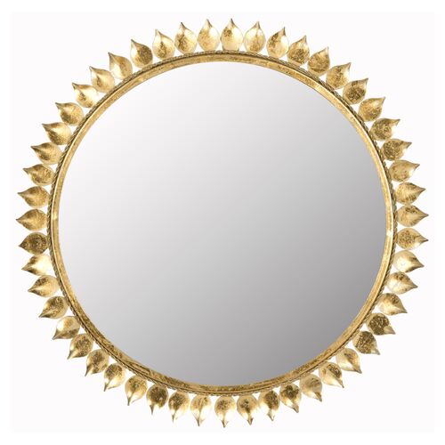 Summer Sunburst 27" Round Wall Mirror, Gold~P60839091