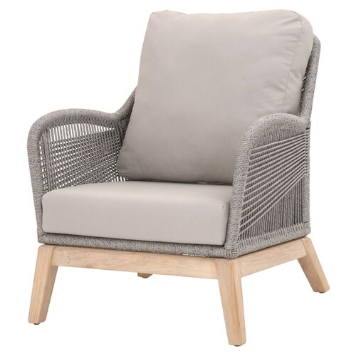 Easton Outdoor Rope Club Chair, Platinum/Smoke Gray~P77602107