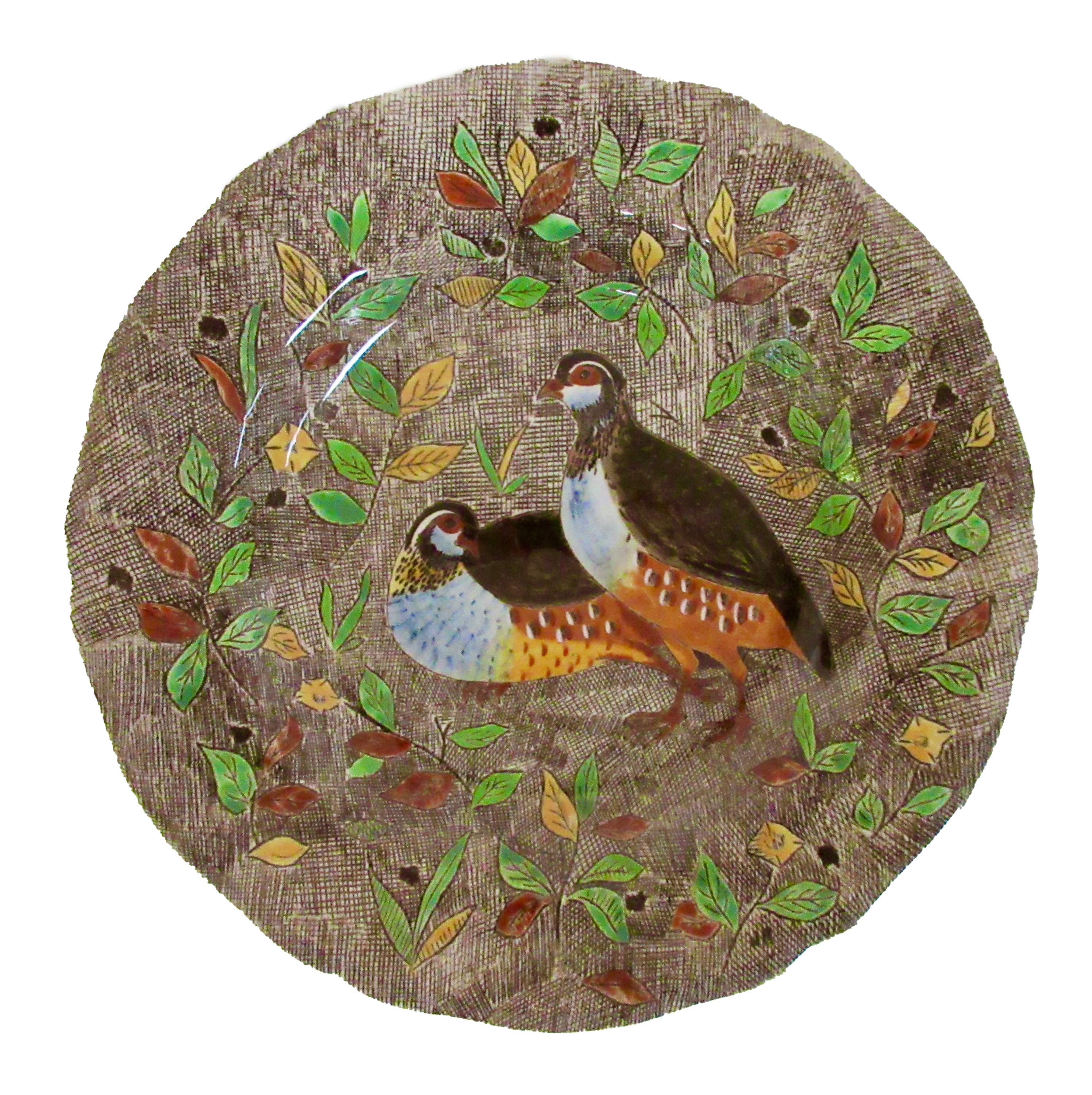Gien French Faience Quails Soup Plate~P77608663