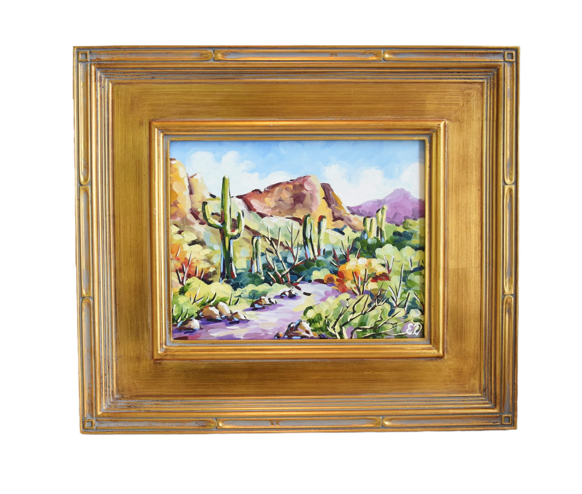 Southwest Cactus Landscape Painting~P77689462
