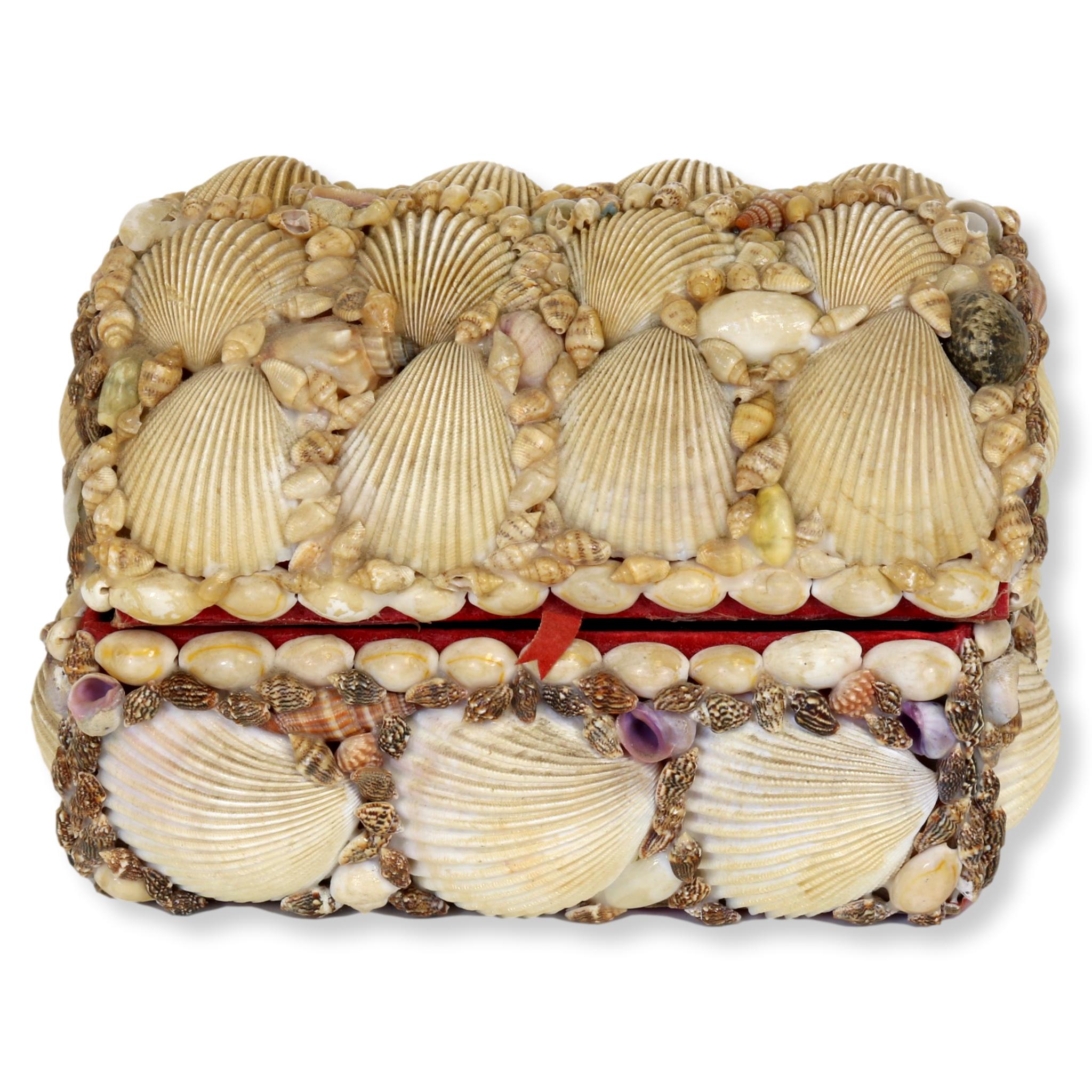 Vintage French Souvenir Seashell Box~P77618273