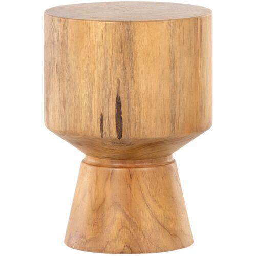 Gunner Outdoor End Table, Natural Teak