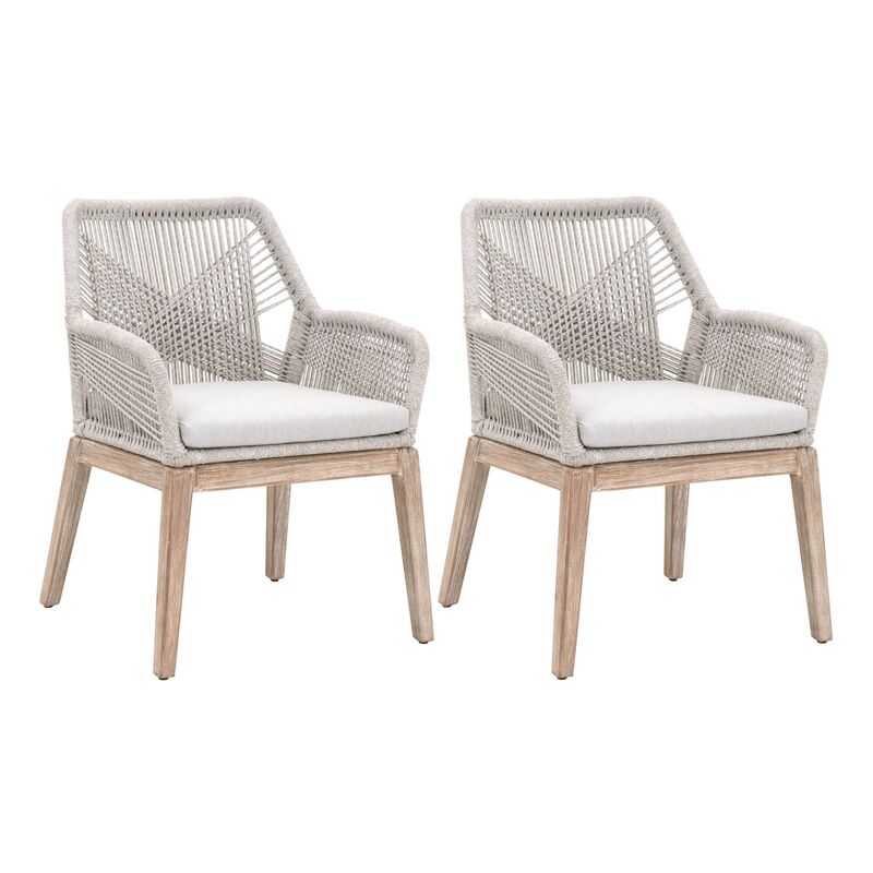 S/2 Easton Rope Armchairs, Taupe/Pumice