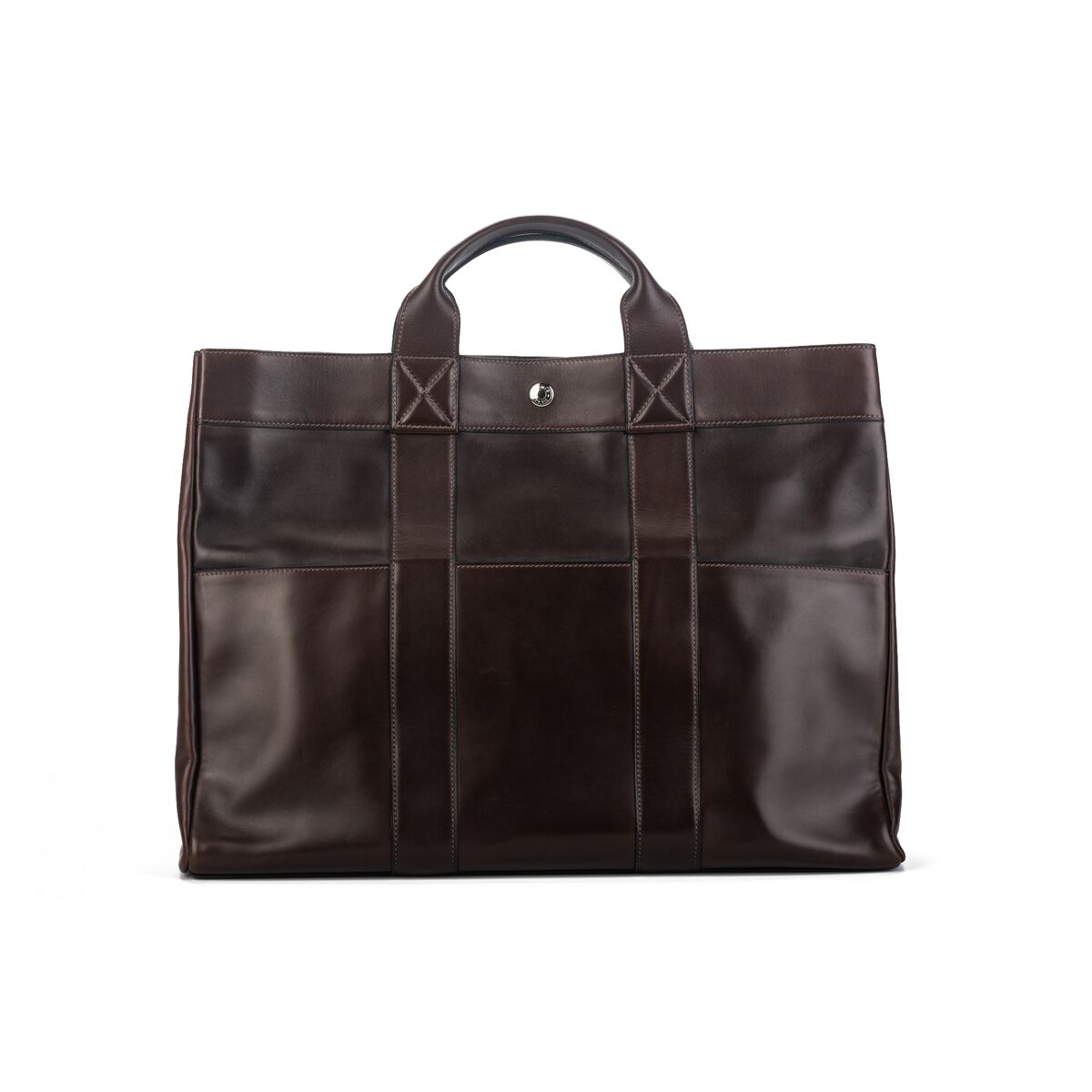 Hermes Cocoa Brown Leather Handbag For Sale at 1stDibs