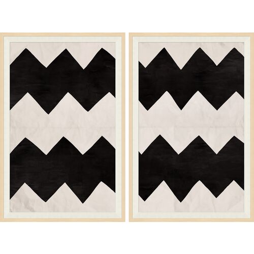Paule Marrot, Black and White Abstract 4 I & II
