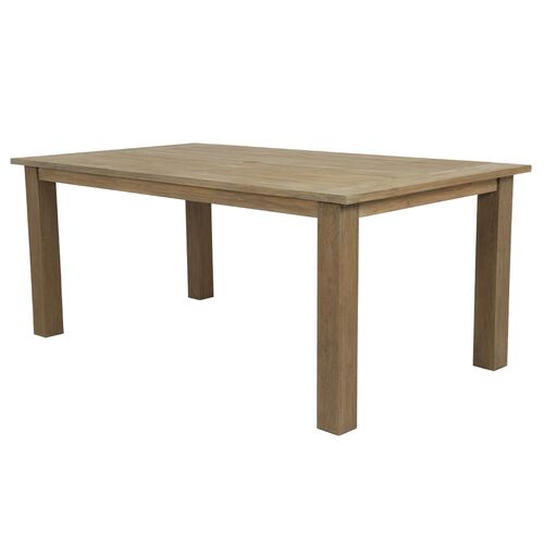 Verian Outdoor Teak Dining Table, Brown