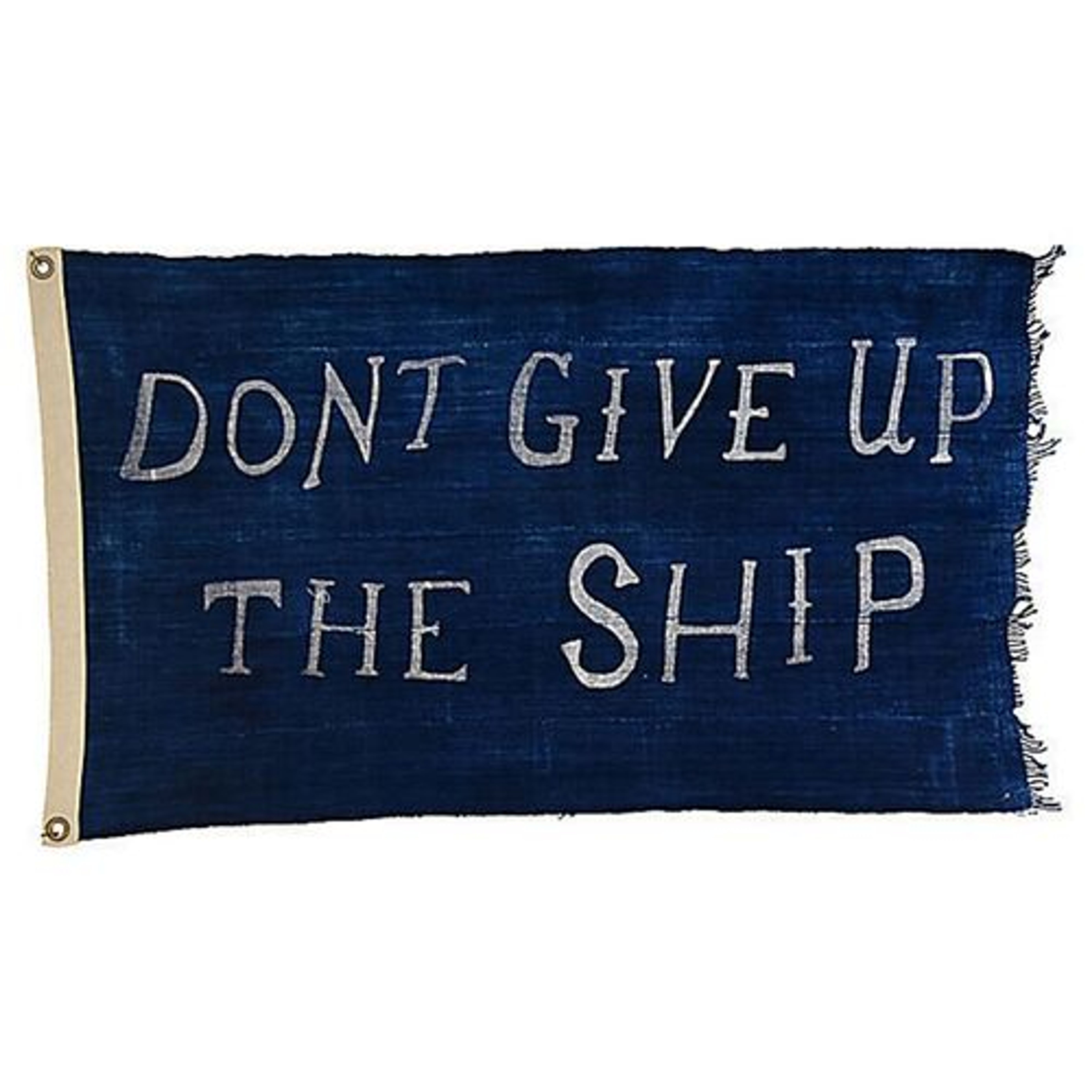 Nautical Blue/White African Textile Flag Nautical Blue/White African Textile Flag~P77653399