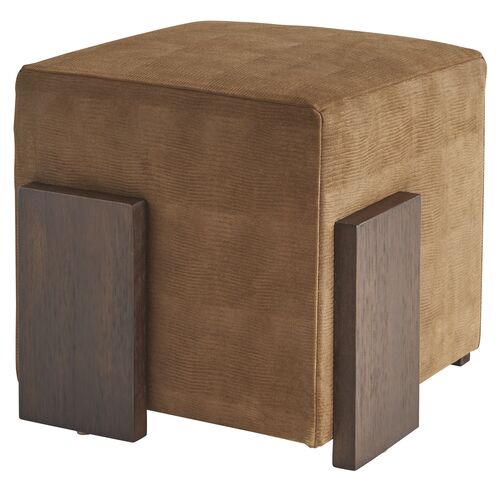 Hamden Leather Ottoman, Brown Hamden Leather Ottoman, Brown