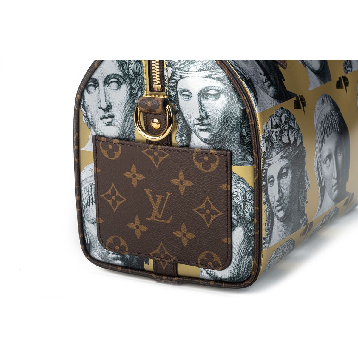 Louis Vuitton Speedy 25 Fornasetti Gold Metallic Leather Bag