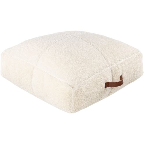 Soryn Faux Fur Floor Pillow, Cream