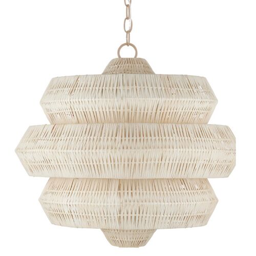 Antibes Rattan Chandelier, Bleached Natural