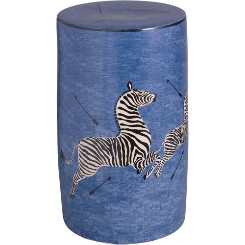 Zebra Scalamandr Garden Stool, Blue~P77650522