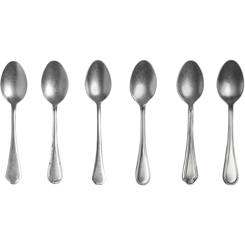 S/6 Original Vintage Coffee Spoons, Gray