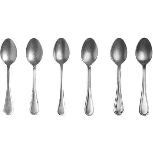 S/6 Original Vintage Coffee Spoons, Gray~P77647006