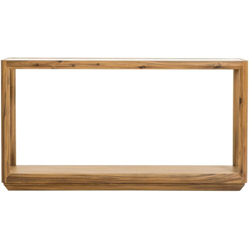 Xylara 55" Acacia/Glass Console Table, Natural Xylara 55" Acacia/Glass Console Table, Natural