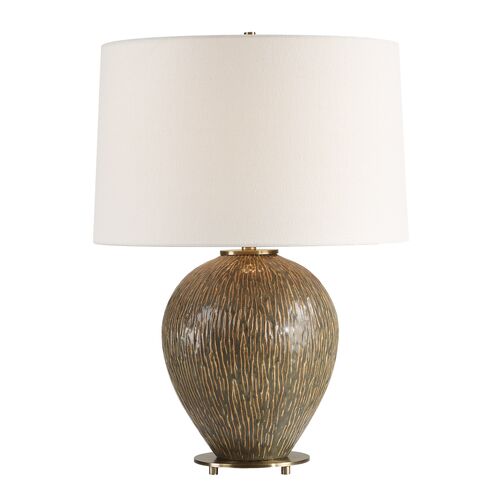 Valentino Ceramic Table Lamp, Brown
