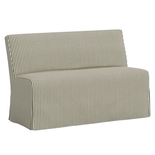 Lindy Slipcover Dining Banquette, Jane Stripe