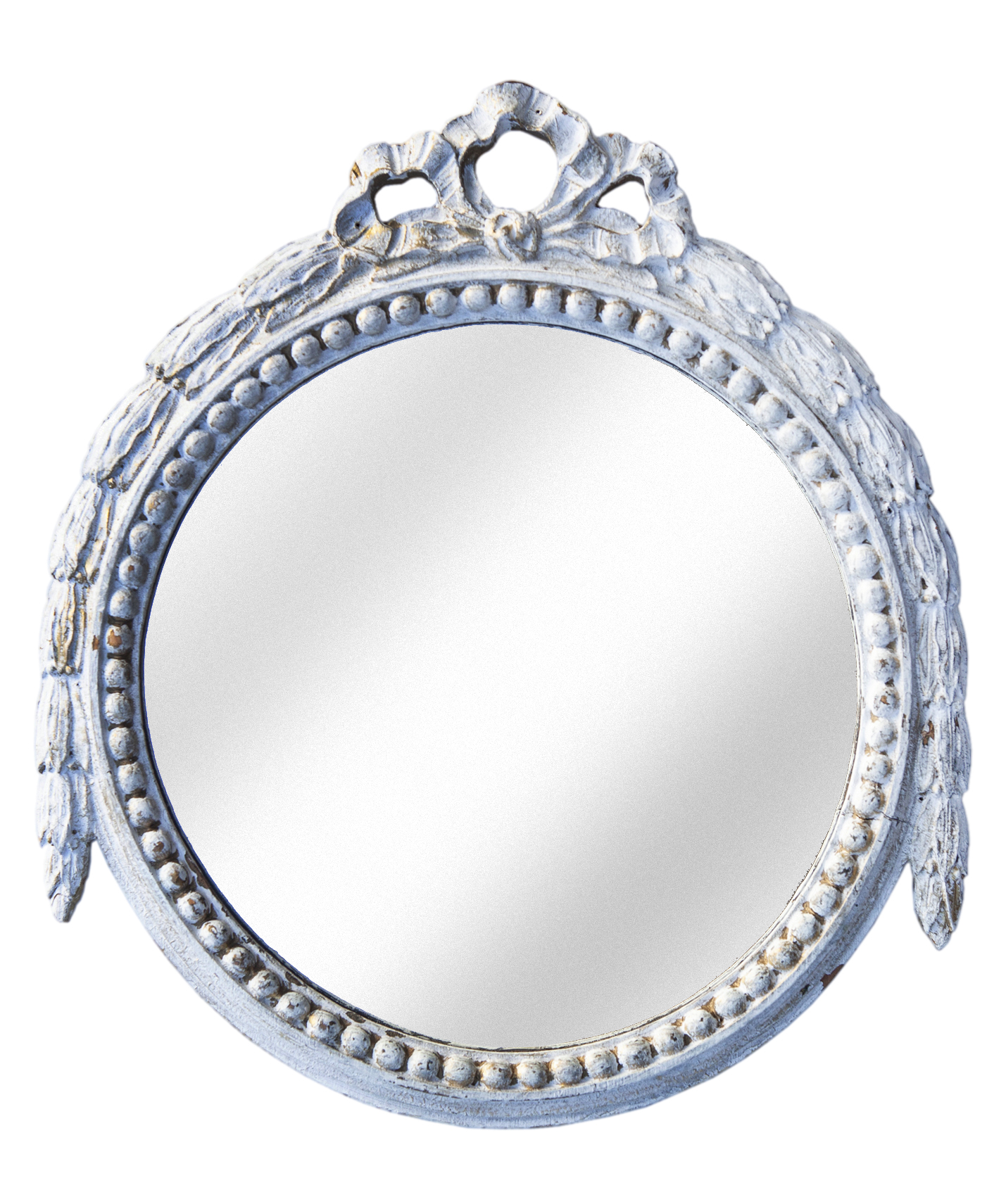Small Round White Mirror Laurel & Leaf~P77686839