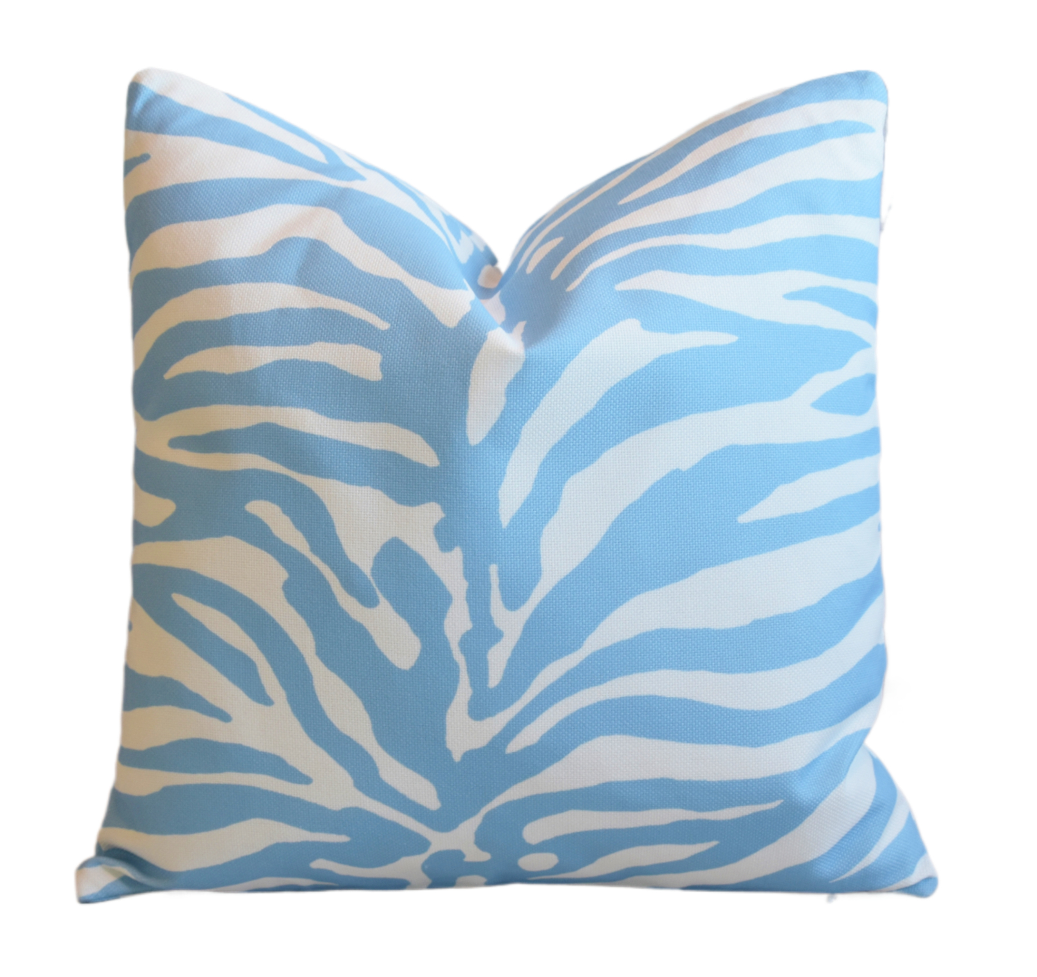 Sky-Blue & White Tiger Stripe Pillow~P77685363