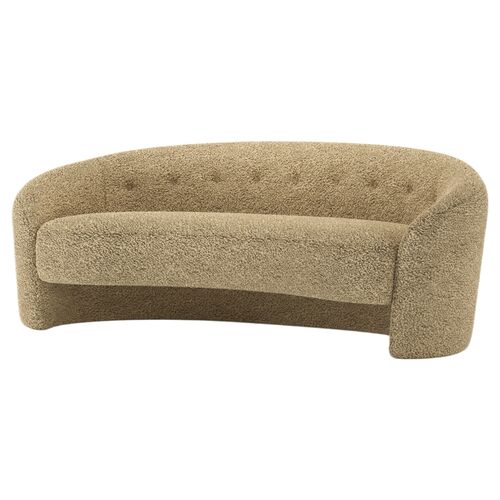 The Button Crescent Sofa, Faux Shearling The Button Crescent Sofa, Faux Shearling