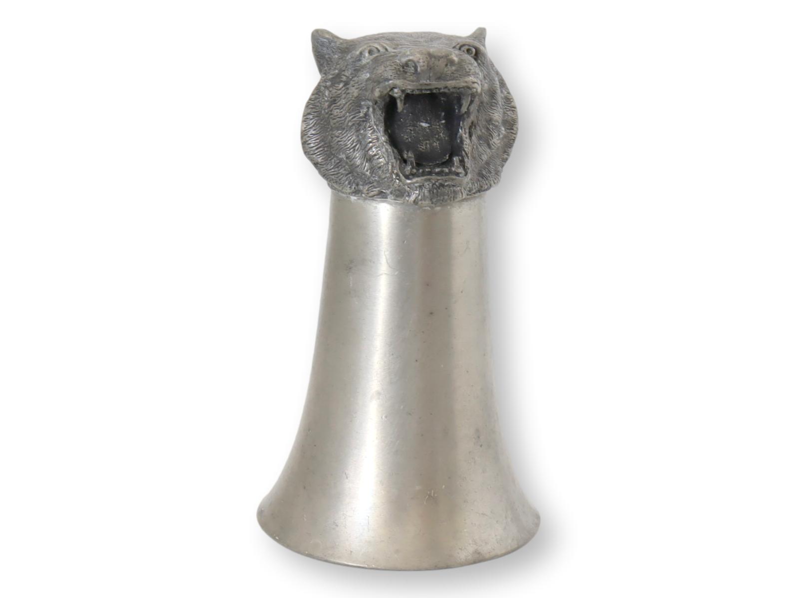 French Pewter Tiger Stirrup Cup~P77679963