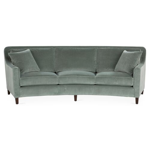 Caymen Curved Sofa, Sage Velvet~P77315278