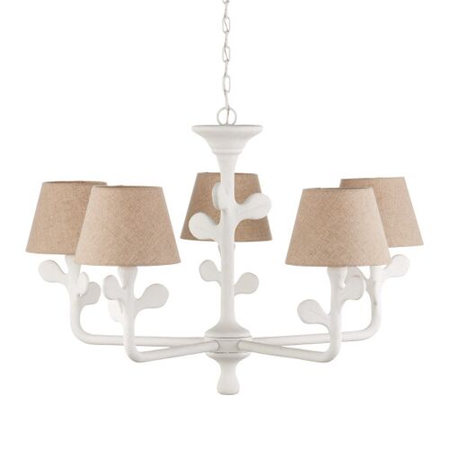 Charny Chandelier, Gesso White