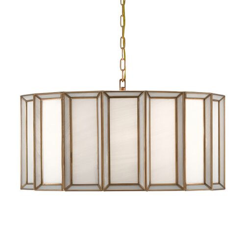Daze Pendant, Antique Brass/White