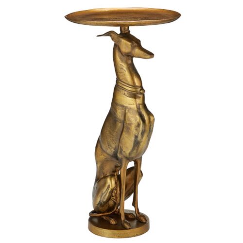 Ballyregan Aluminum Accent Table, Antique Brass