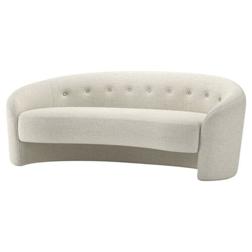 The Button Performance Linen Sofa, Cream