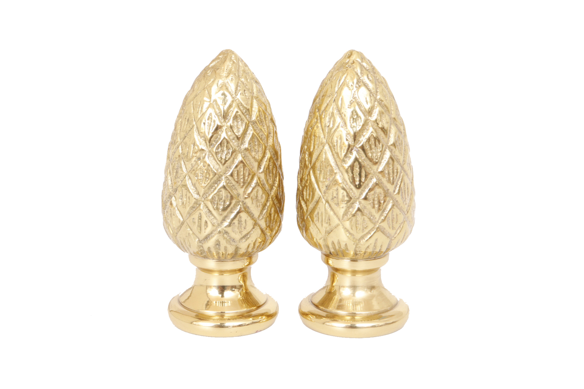 Brass Pine Cone Lamp Finials - a Pair~P77659409