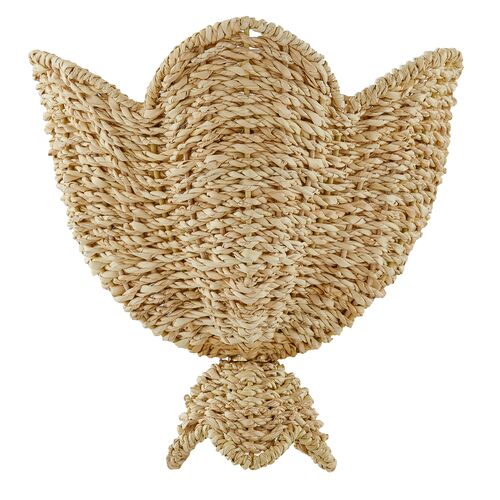 Orsten Wall Sconce, Aged Brass/Light Natural Twisted Palm Leaves