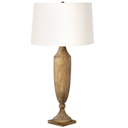 Georgina Wood Table Lamp, Brown